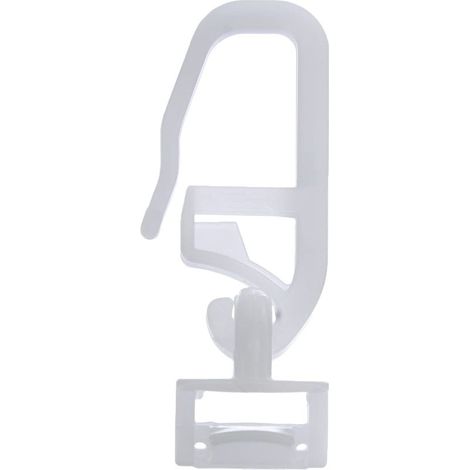 Galets pour rail à rideaux à clipser (avec crochets pliables) — Lot de 20, plastique, blanc (1/5)