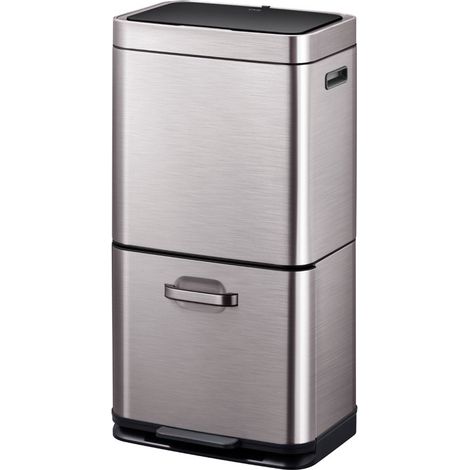 EKO - Poubelle à capteur tri sélectif Himalaya 35+25 litres - Stainless steel Plastic  - gris, inox mat