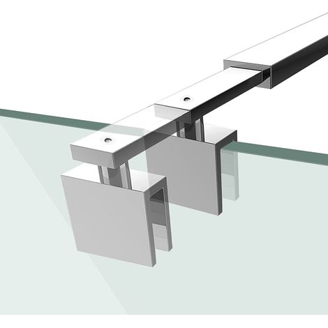 EMKE Barre de fixation pour douche à l'italienne 700-1200mm, barre de stabilisation réglable pour verre 8-10mm (1/5)