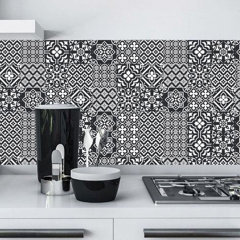 JSSEVN - 24pcs Retro Brick Imitation Colored Tile Wallpaper for Home Decoration Self-Adhesive Waterproof Restaurant Wall Stickers, 15×15cm (1/5)