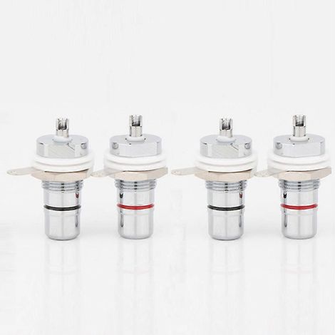 10 prises RCA plaquées rhodium, fiches RCA femelles pour montage sur panneau, bornes audio RCA pour châssis de montage sur panneau (1/5)