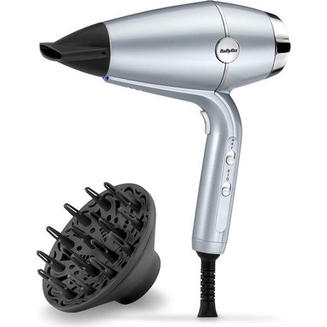 BaByliss Hydro-Fusion Hair Dryer with Advanced Plasma Ion Technology D773DE Ice Blue & Super Smooth 235 Flat Iron with Ion Technology 140°C - 235°C ST (1/4)