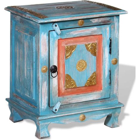 Maison Exclusive - Nachttisch Massivholz Mango Blau