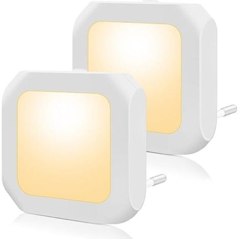 Dos luces nocturnas con sensor crepuscular, brillo ajustable e iluminación activada por movimiento. (1/4)