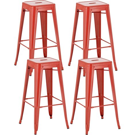 Juego de 4 taburetes de bar Joshua Rojo (1/5)
