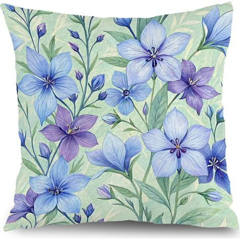 Housse de coussin fleurs décoratives, canapé-lit intérieur,50×50cm (1/5)