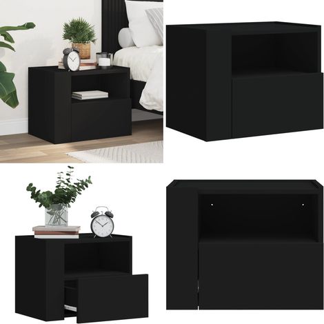 Table de chevet murale noir 45x30x35 cm - Table De Chevet Murale - Meuble De Chambre - Armoire Suspendue - Rangement Mural - Table De Nuit - Home & Living (1/5)