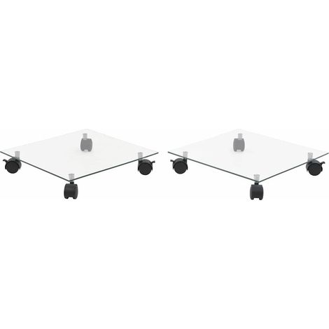 Support carré pour plantes 2 pcs Verre trempé 35 x 35 cm (1/5)