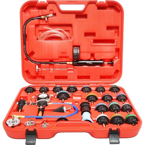 Set per testare la pressione del radiatore e del sistema di raffreddamento – 28 pezzi Breckner Germany (1/4)