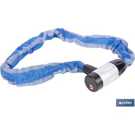 Candado de cadena acero cementado 6 mm con funda de nylon 90 cm y llaves niqueladas (1/4)