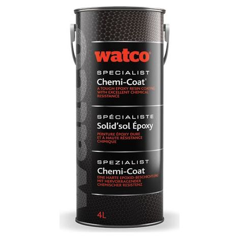Watco Chemi-Coat, zweikomponentige Epoxidharz Bodenbeschichtung, Schwarz 4L (1/4)