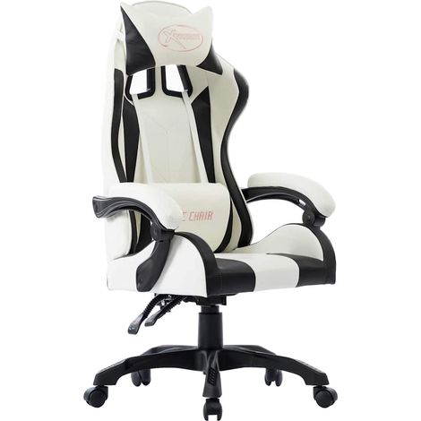 Silla gaming de cuero sintético negro vidaXL (1/5)