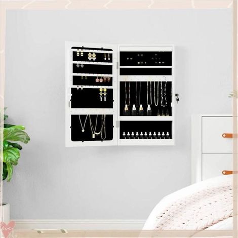 Armoire à bijoux - VINGVO - 353238 - Miroir intégré - Éclairage LED automatique - Porte verrouillable (1/5)