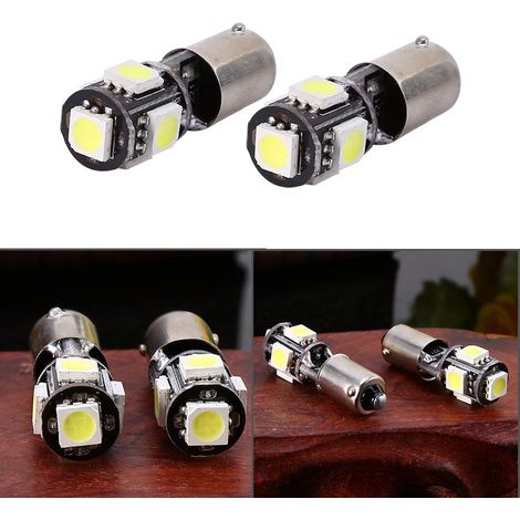 Lampes de décodage automobile BA9S-5LED, vendues par lot de 2, lumière blanche. (1/5)