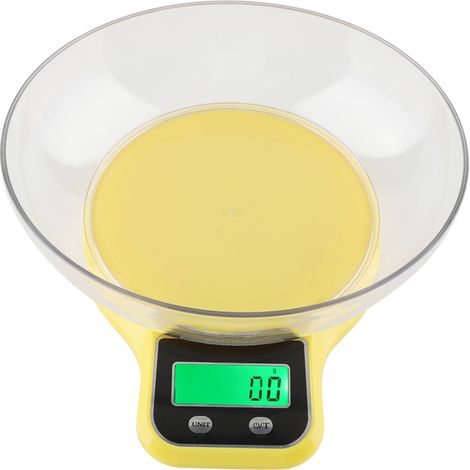 Balance de cuisine numérique multifonction WH-B21LW avec bol jaune pour peser les aliments (1/5)