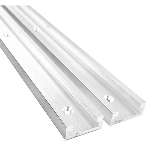 Gehrungslehrenklemme aus Aluminium, Gehrungsschienenlehre, Befestigungsschienenlehre, T-Nut-Lehre für Frästisch (600 mm, Weiß)
