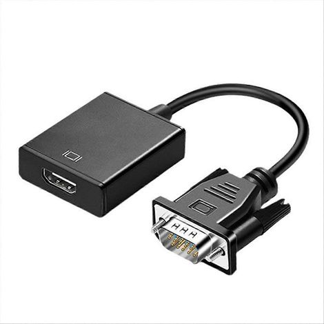 Adaptateur VGA vers AV compatible avec convertisseurs audio et alimentation pour PC, décodeur, TV, moniteur A (1/5)