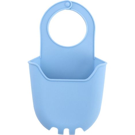Escurridor de fregadero colgante de silicona: apto para cocinas o baños, se cuelga del grifo y ayuda a secar esponjas, estropajos y jabón (1 unidad, azul). (1/2)