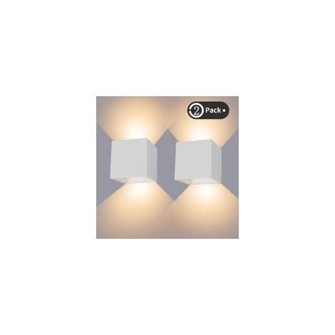 Aplique mural exterior LED 12W – Étanche IP65 – Lumière réglable 3000K blanc chaud – Lote de 2 apliques de aluminio para salón y habitación