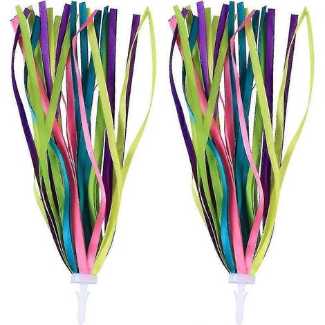 Rubans à pompons pour vélo enfant, 1 paire de rubans colorés pour guidon de vélo filles et garçons - Accessoires pour vélo et trottinette-5 (1/5)