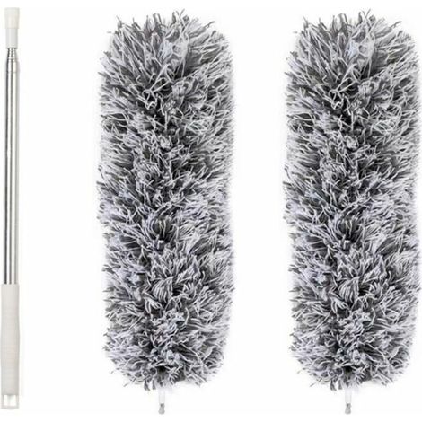 Plumeau Télescopique, Plumeau Poussière Lavable en Microfibre avec Manche Extensible en Acier Inoxydable jusqu'à 95 inch Plumeau pour Poussière, Toile D'Araignée, Plafond, Voitures (1/5)