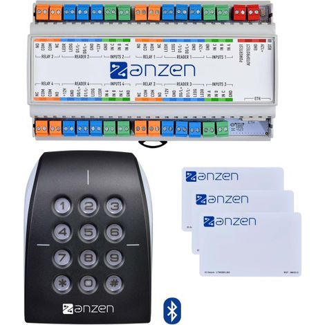 Pack contrôle d'accès : 1 centrale, 1 lect. BT OSDP avec clavier codé + 3 badges - AIPHONE AZPACKBLUEAC