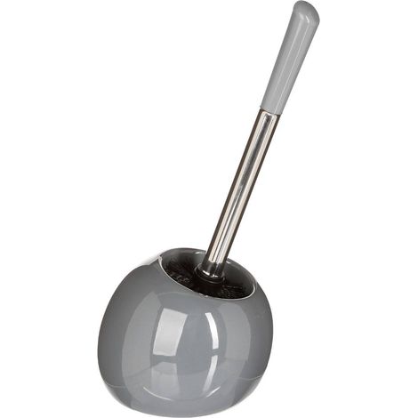 Five – Porte-brosse WC en céramique gris anthracite – Brosse boule 16 cm – Longueur 35 cm – Support compatible céramique - 5Five (1/5)