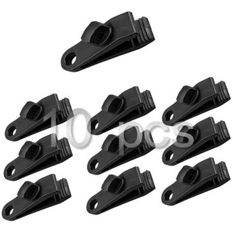 10 Stück robuste Planenclips für Sofortmarkisen, Zelte und Sonnenschutzdächer, schwarz. (1/5)