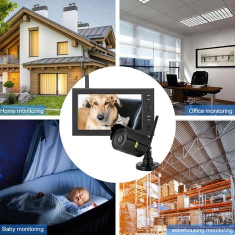 Eosnow – Système de surveillance de sécurité sans fil LCD 7 pouces – Wi-Fi 4 canaux – Vision nocturne – Enregistrement sur carte mémoire 32 Go - WIFI 4 CH — vue 4