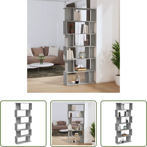 vidaXL Holzwerkstoff - Bücherregal/Raumteiler Grau Sonoma 80x24x192 cm Holzwerkstoff (1/5)