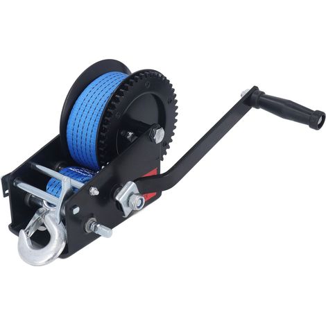Treuil manuel compact 3200lbs en acier allié, treuillage bidirectionnel à cliquet antidérapant, poignée robuste, usage industriel pour remorque (1/5)