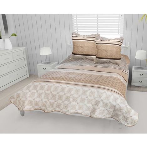 Filiyano – oreiller écru – Couvre-lit en coton 220x240 cm AMANDA + 2 TO avec 2 taies d'oreiller écru