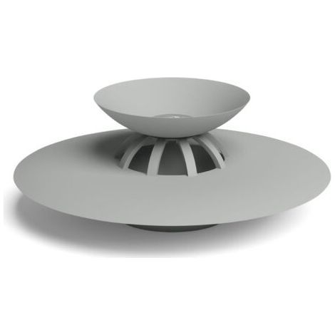 Gray drain plug for bathtub and shower, with hair catcher function. (1/5)