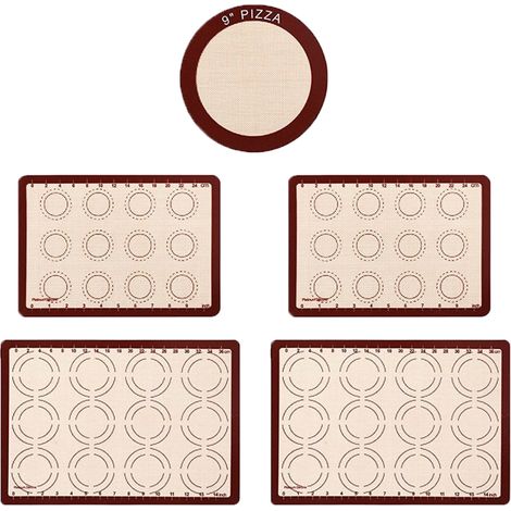 Tapis De Cuisson En Silicone - Non Adhérent - Pour Macarons Et Biscuits - 4 Pièces (1/5)