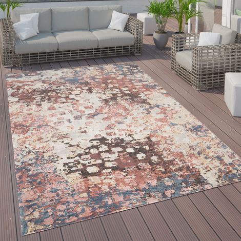 Paco Home Tapis Intérieur Et Extérieur Terrasse Cuisine Vintage Pastel Motifs Abstraits 140x200 cm, Multicolore 6 (1/5)