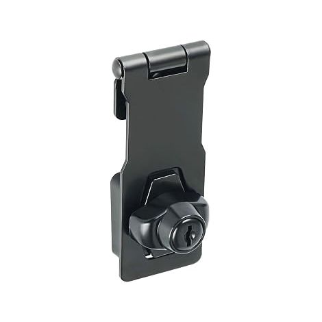 Verrou de porte avec 2 clés, verrou de sécurité pour portail de jardin et abri de jardin, avec moraillon et agrafe pour portails en bois, lot de 4 (1/5)