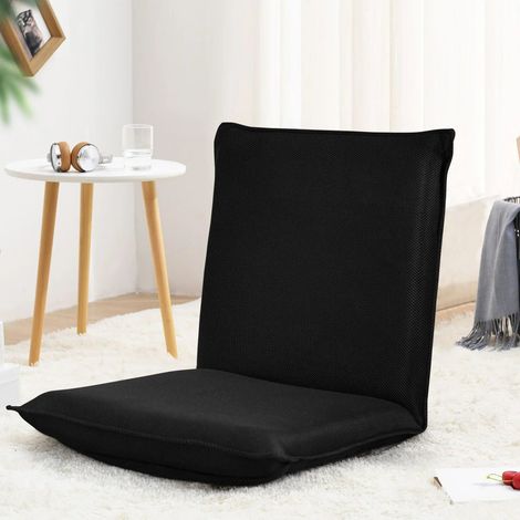 Chaise de sol pliable tatami inclinable en 6 position 44x54x53 cm noir 200000387 (1/5)