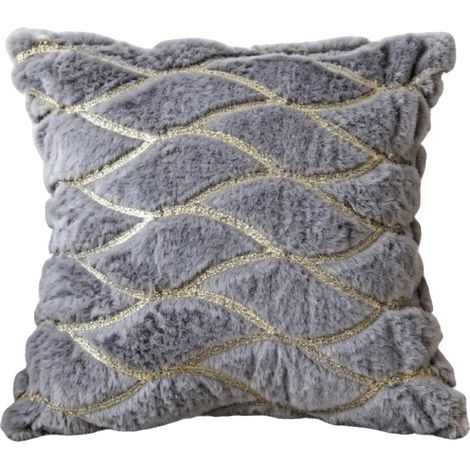 Housse de coussin, polyester doux, design élégant, Gris Foncé 45X45Cm (1/2)