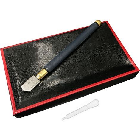 Outil de coupe de verre, poignée antidérapante en acier au tungstène, stylo à carrelage sûr avec Pot d'huile pour fenêtre miroir (1/5)
