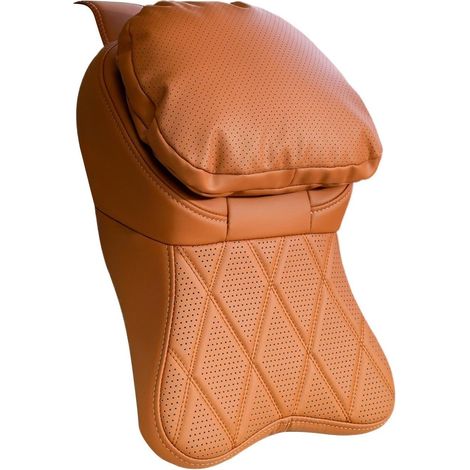 Oreiller de Cou pour Voiture en Cuir PU de Qualité Aviation - Appuie-tête Ergonomique en Mousse à Mémoire de Forme - Soutien Cervical pour Siège Auto, Bureau et Gaming - Sangle Réglable et Housse Amo (1/5)