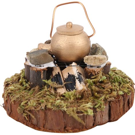 Mini poêle extérieur 1:12 pour maison de poupée, accessoire scène jardin villa miniature, modèle chaleur eau sauvage (1/5)