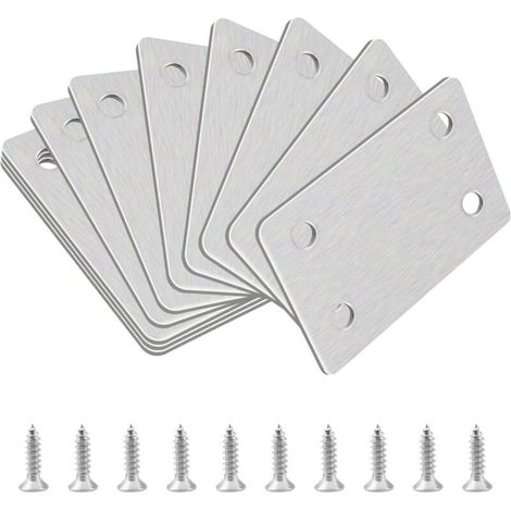 Flache Eckverstärkungswinkel, 10 Stück. Gerade Regalträger aus Edelstahl. Flache Eckverstärkungswinkel. Reparaturplatten-Baugruppe.
