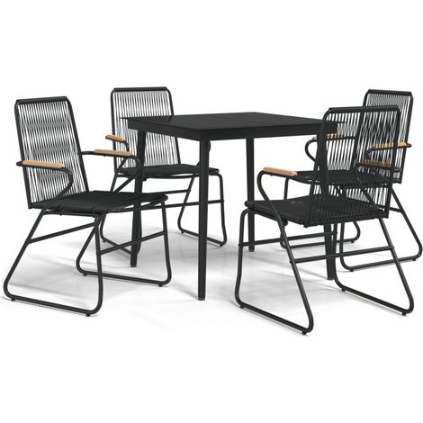Maison Exclusive - Set da Pranzo da Giardino 5 pz Nero in Rattan PVC