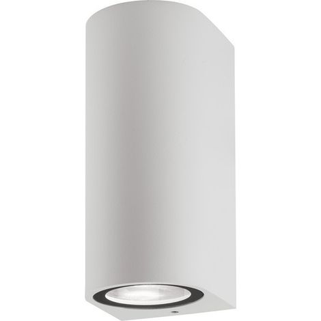 Merano Cincinnati Applique d'extérieur ronde Up Down Aluminium Blanc Verre LED GU10 2x7W IP54