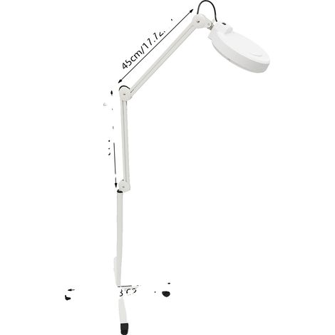 Lampada d'ingrandimento, luce LED, braccio regolabile, BIANCA (1/2)
