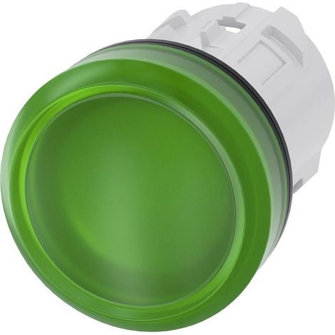 Siemens Piloto luminoso, 22mm, redondo, Plástico, verde, Lente, lisa, 3SU10016AA400AA0