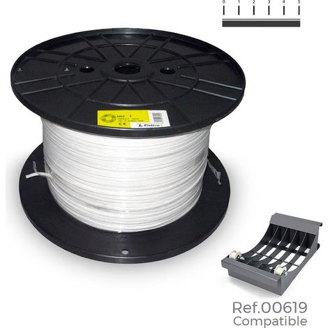 CARRETE CABLE PARALELO (AUDIO) 2x0,75mm BLANCO 1000m en BOBINA GRANDE Ø400x200mm. Ideal para instalaciones de audio, garantizando calidad y resistencia en cada metro.