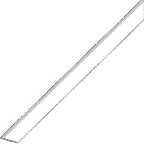 5PZ PROFILO BARRA PIATTA ALLUMINIO Argento Cromato mm. 15x2 mt. 2