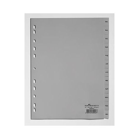 Durable Séparateur mensuel 6507-10 gris DIN A4 (1/2)