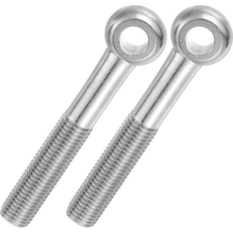 2 Pcs Boulon à Œil M16x110mm Boulon à Œillet de Levage pour Balancement d'Épaule, Vis Poisson en Acier Inoxydable 304, Filetage Métrique à Demi-Denture Trou Coulissant, Argentée (1/5)